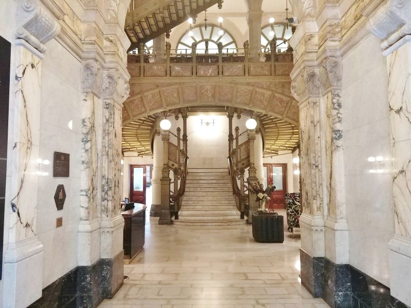 The marble entrance hall and staircase of the Dalton Handley Sydney office